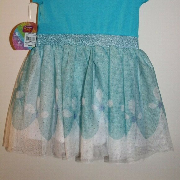 Trolls Poppy Toddler Tutu Dress in Blue + Hair Bow - Picture 8 of 8